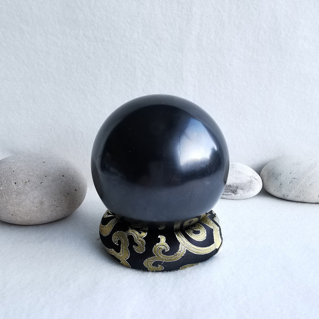 Shungite Sphere Polished 10 cm - EMF Protection Stone