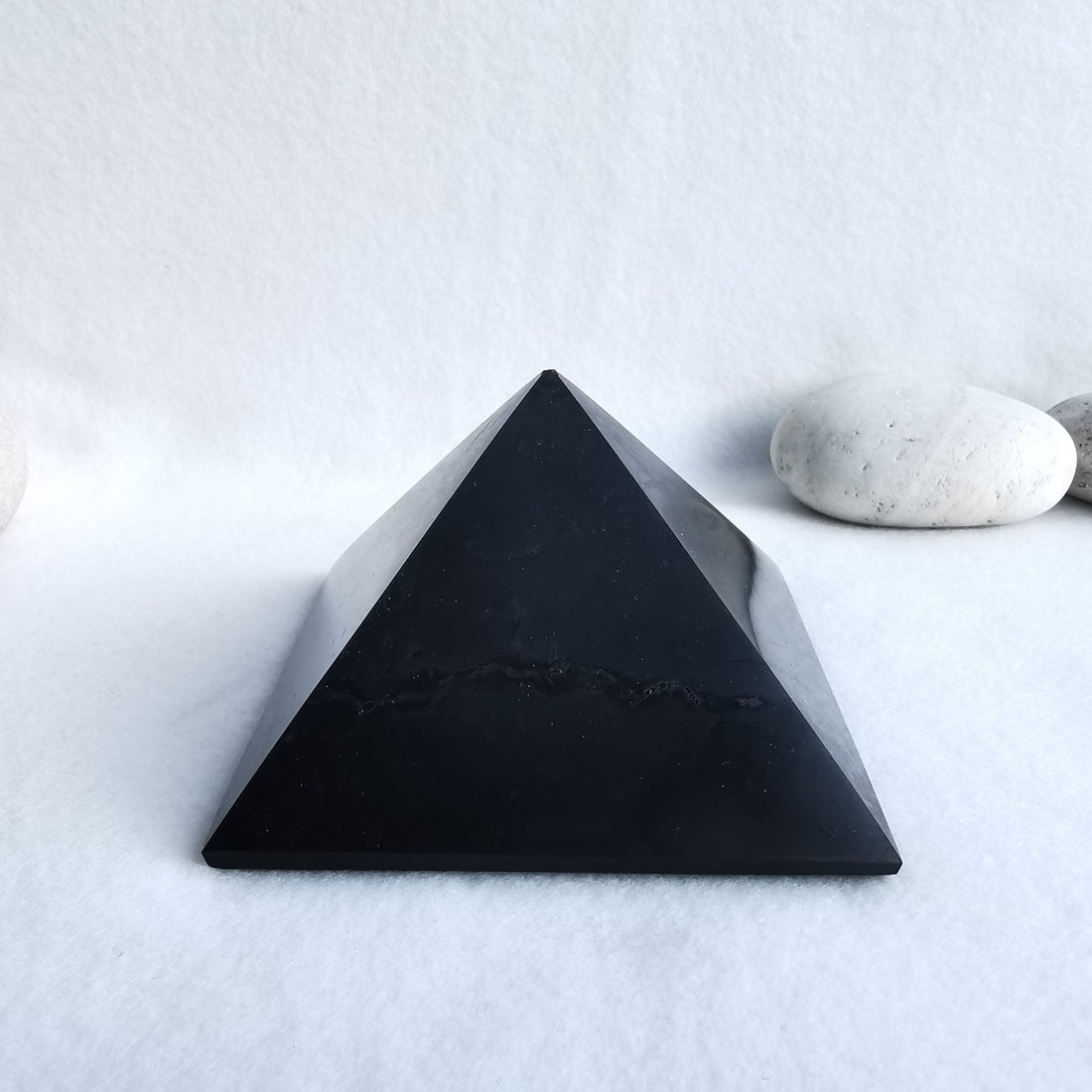 Shungite Pyramid Polished 10x10 cm - EMF Protection Stone