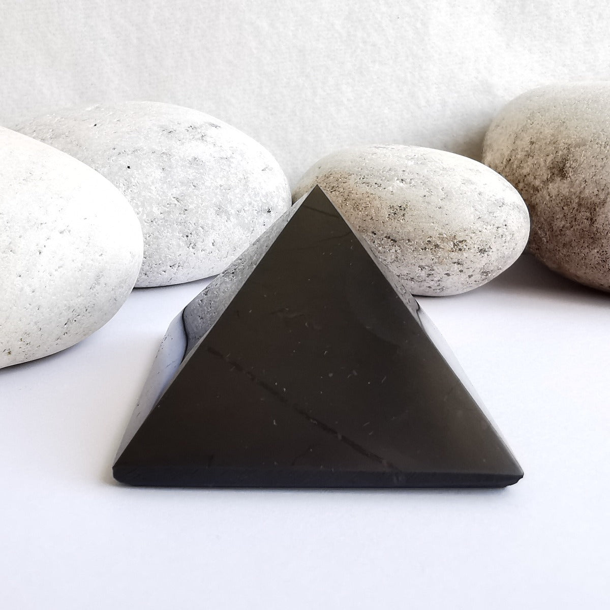 Shungite Pyramid Polished 5x5 cm - EMF Protection Stone