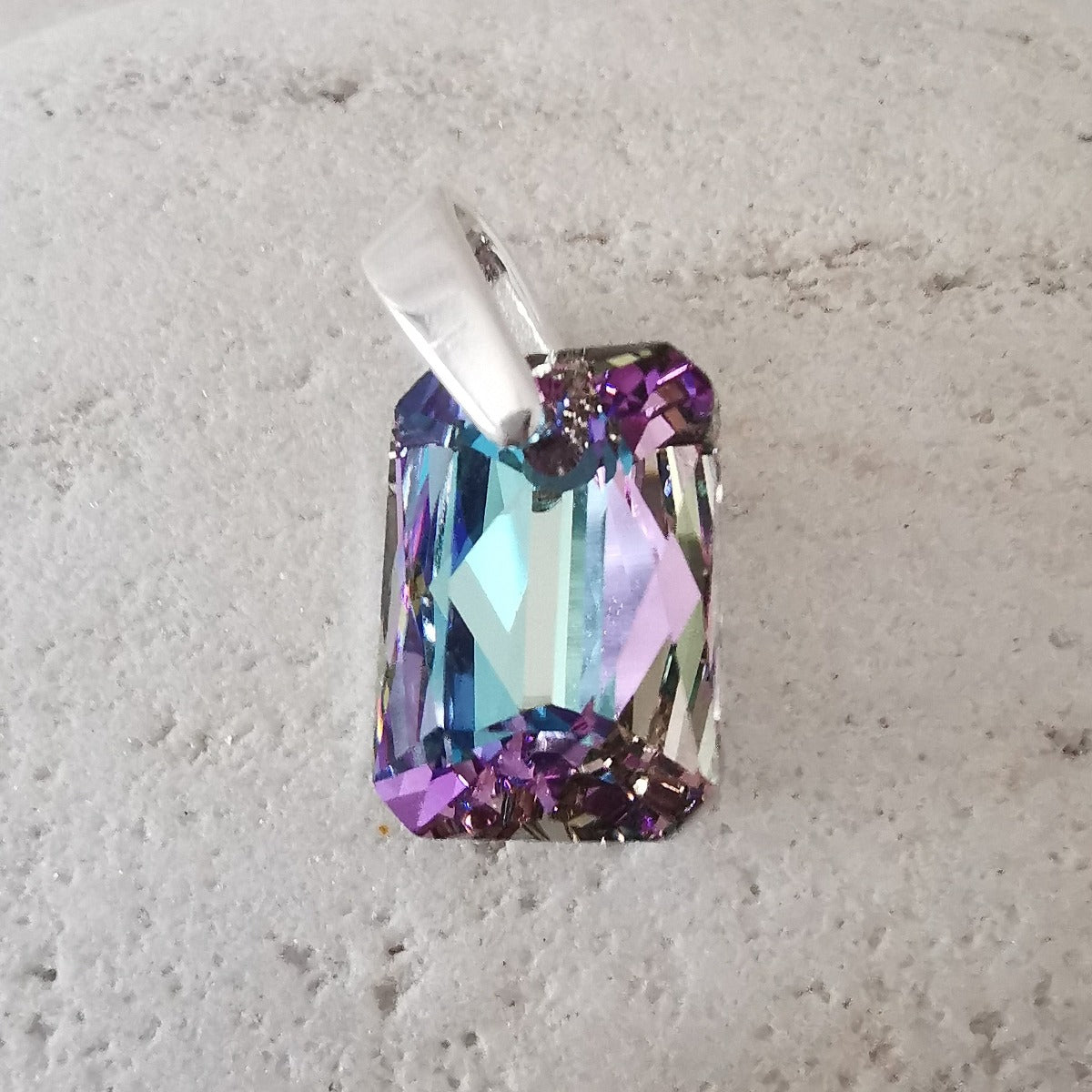 Krystall anheng i sølv - Vitrail Light dråpeformet 16 mm