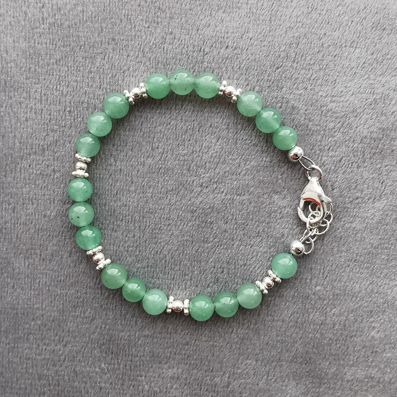 Grønn Aventurin krystall steinarmbånd - Green Aventurine Crystal Gemstone Bracelet