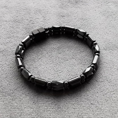 Magnet terapi armbånd sort - Magnetic Hematite Bracelet double plain