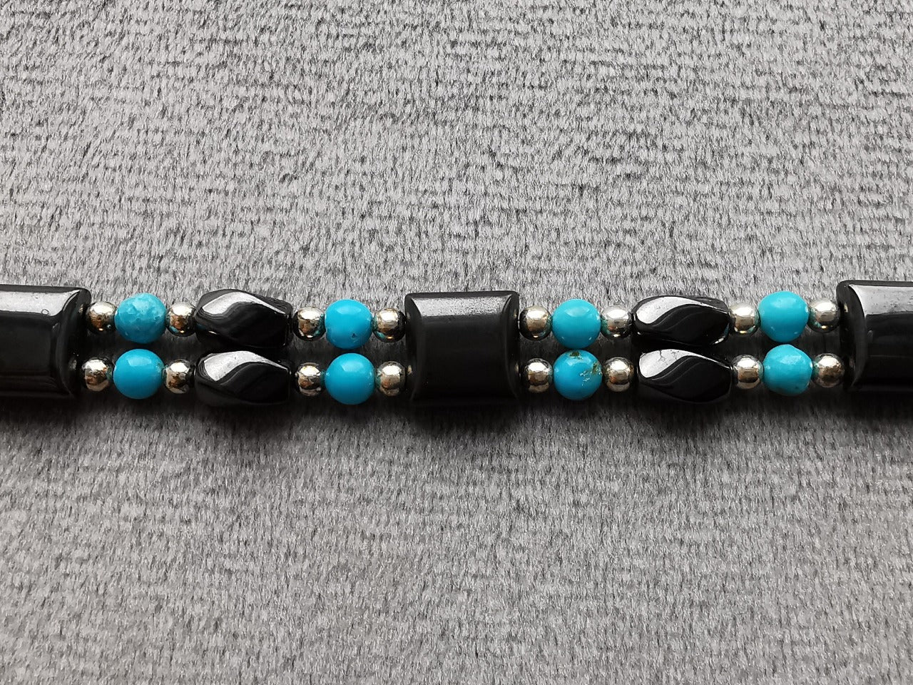 Magnet terapi armbånd med Turquoise stener - Magnetic Hematite Turquoise Bracelet
