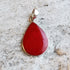 red coral silver pendant