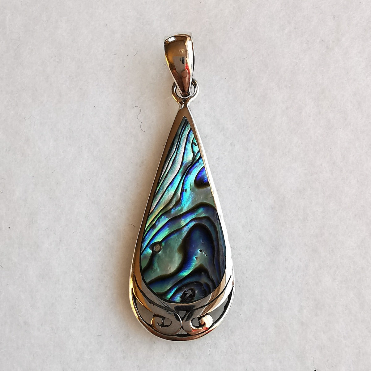 abalone silver pendant