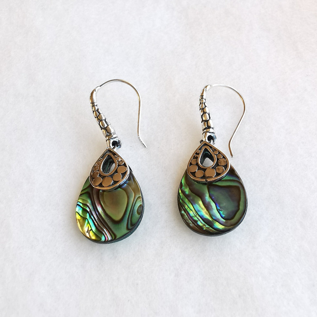 abalone silver earrings