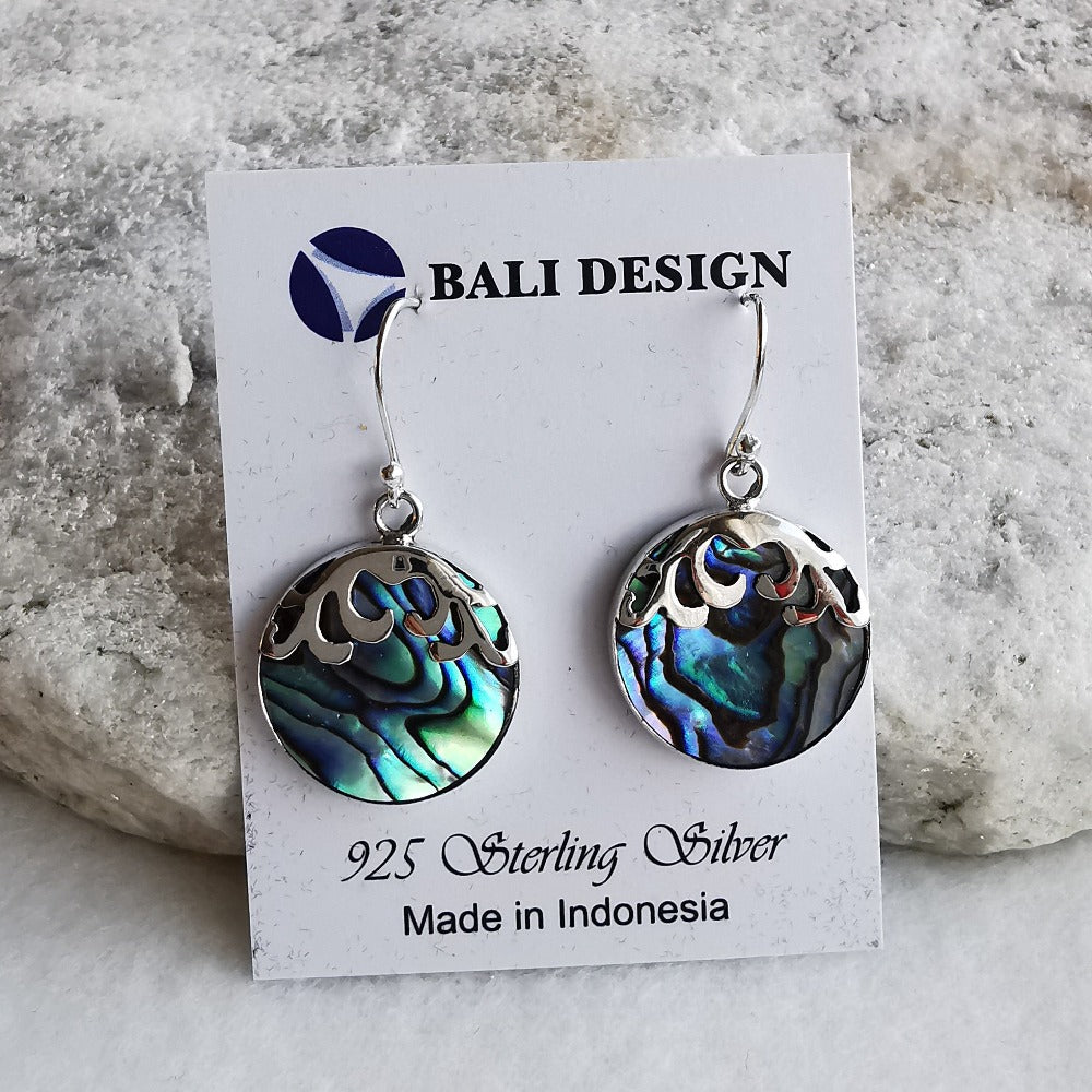 Silver Earrings with Abalone