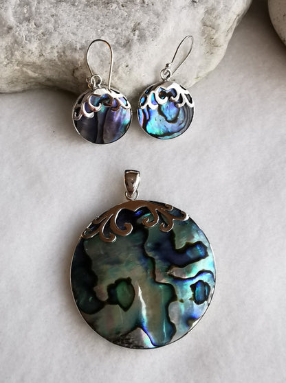 Silver Pendant with Abalone Shell