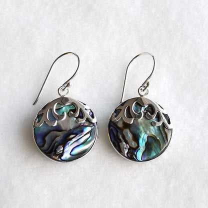 abalone silver earring