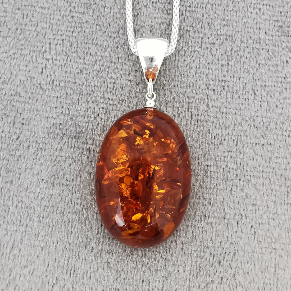 Baltic Amber Drop Pendant with Sterling Silver Bail