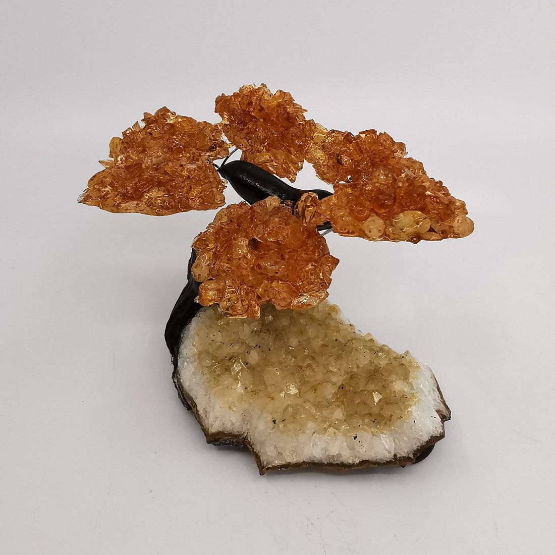 Crystal Tree size 2 - Tree nr 2 - Citrine Crystal Tree on Citrine Base - Citrin krystalltre på citrin base