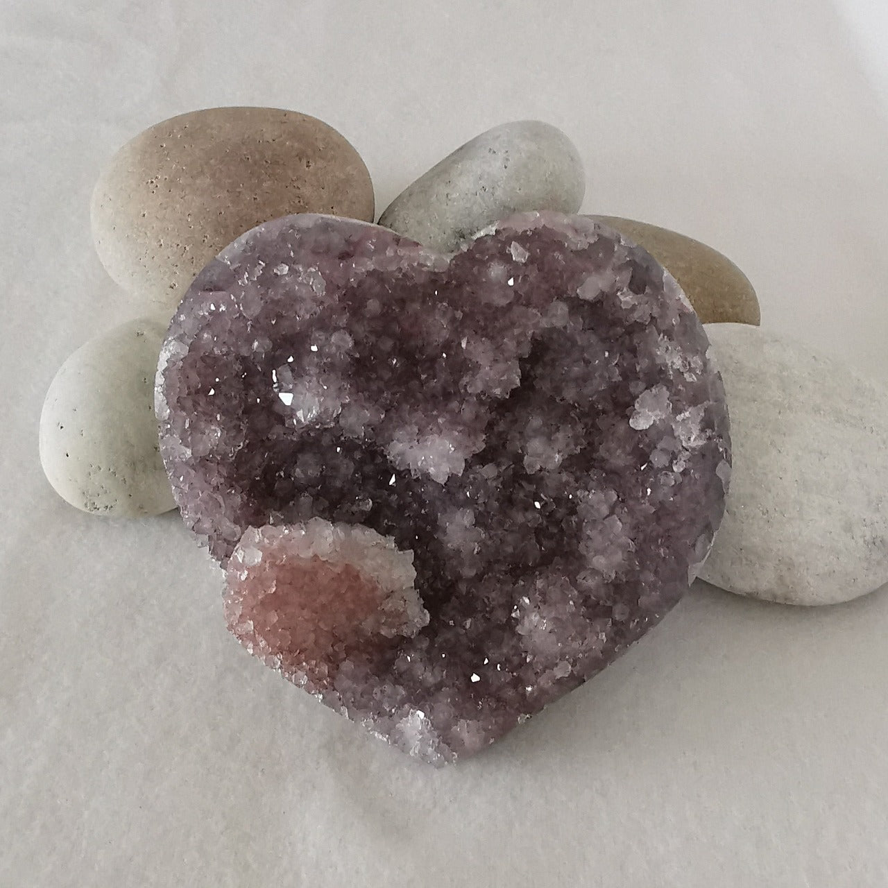 lavender amethyst crystal heart