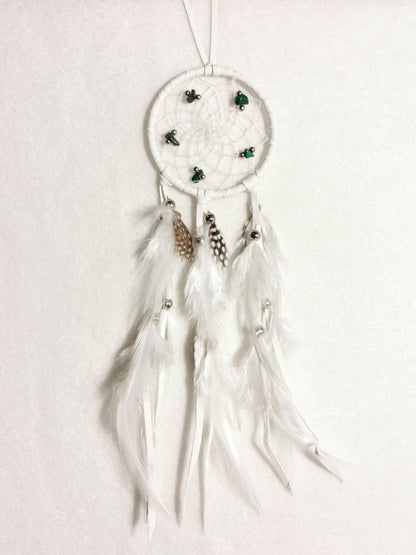 Dream Catcher - White Colour Beads - WHITE- 6,5 cm - Drømmefanger